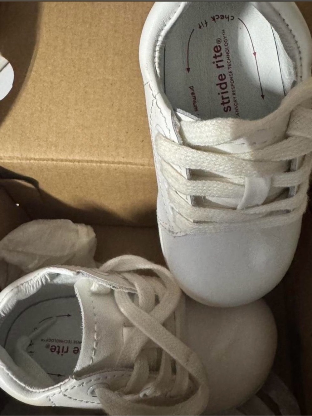 Stride Rite White Lace-Up Kids Sneakers